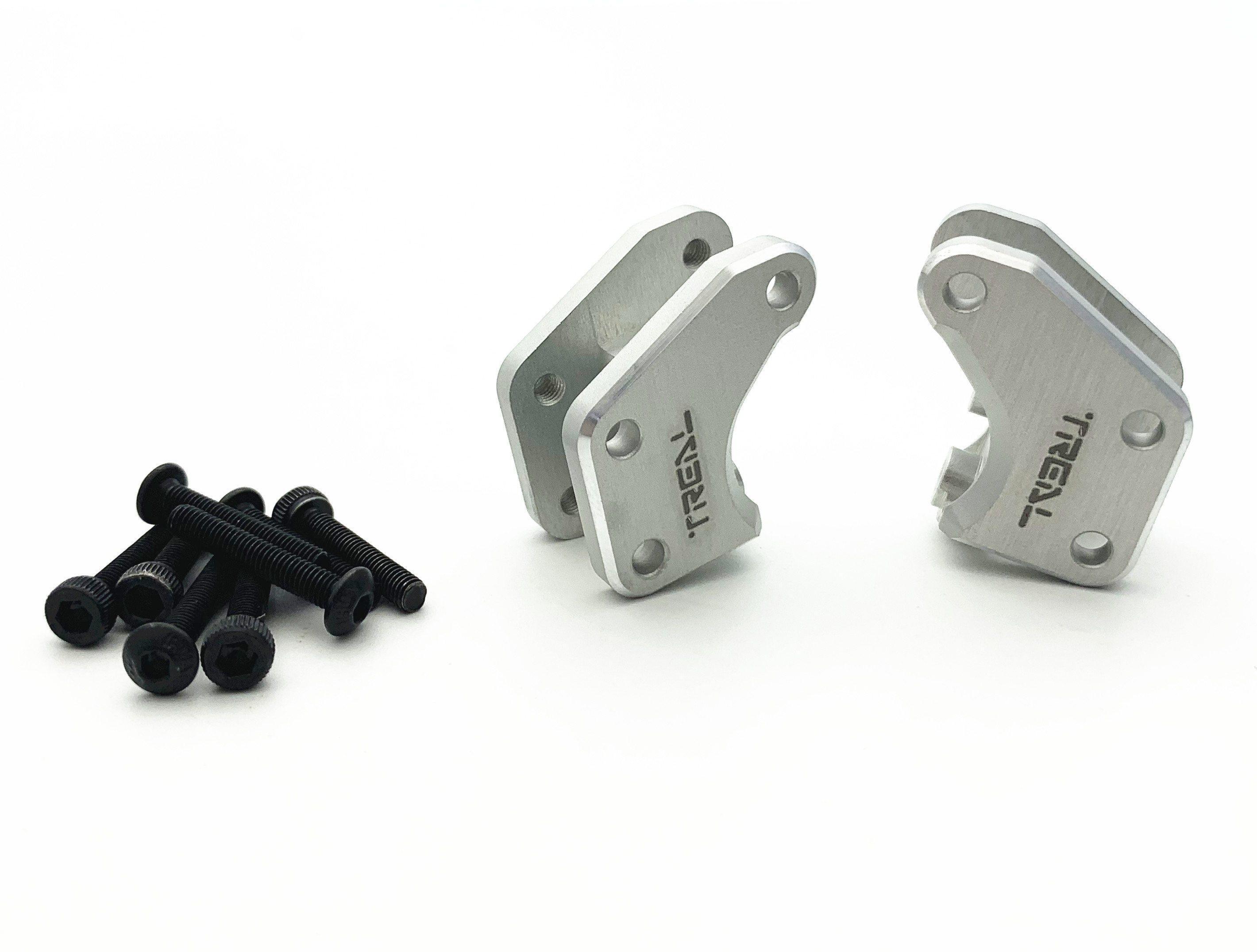 Treal Aluminum 7075 Front Link Mounts for Axial RBX10 Ryft (Silver)