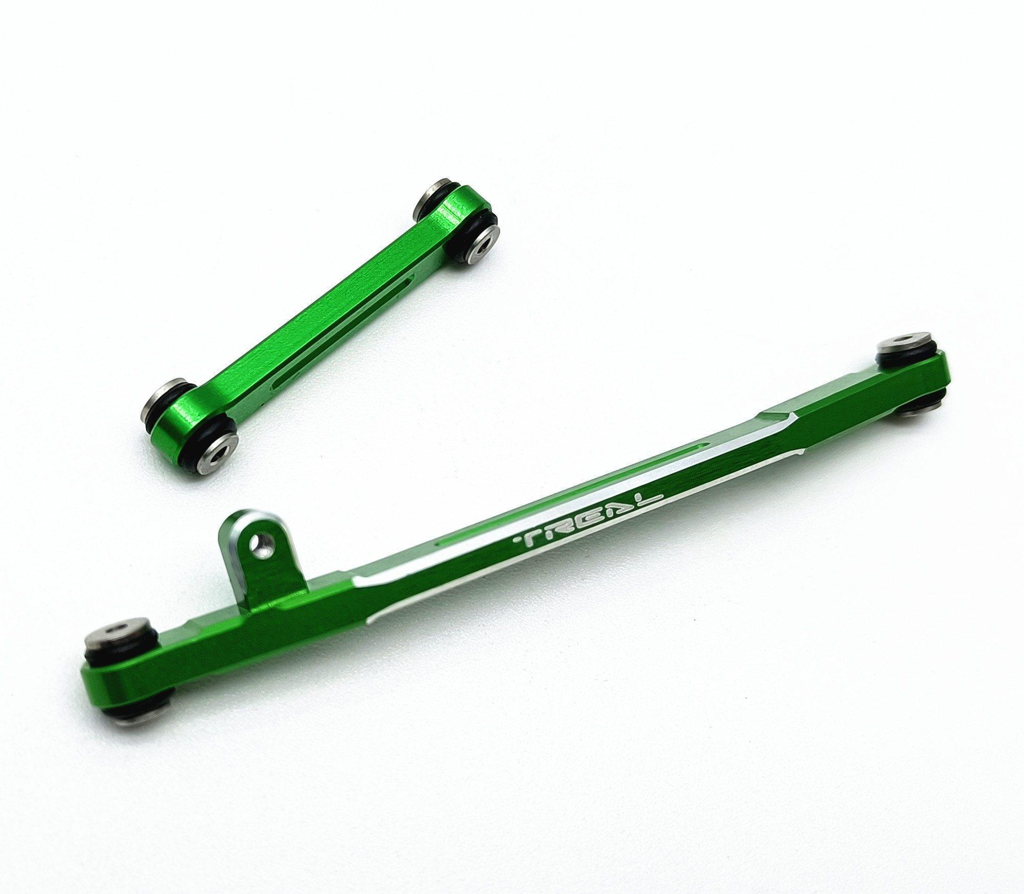 Treal Aluminum 7075 Steering Links Set for Axial SCX24 1/24 Scale-V2 (Green)