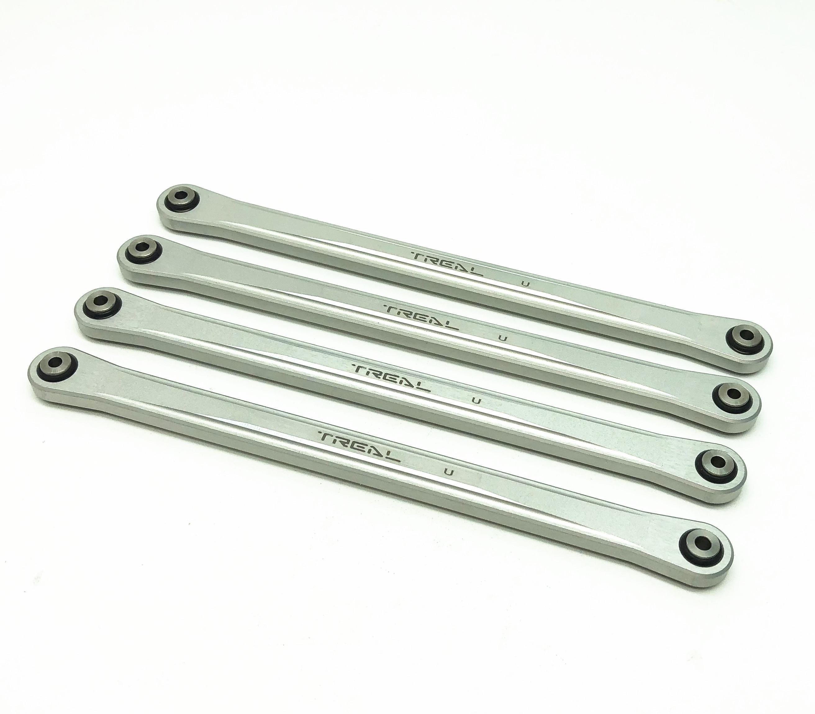 Treal Aluminum 7075 Upper Link Bars (4) pcs Set for Losi LMT (Silver) ...