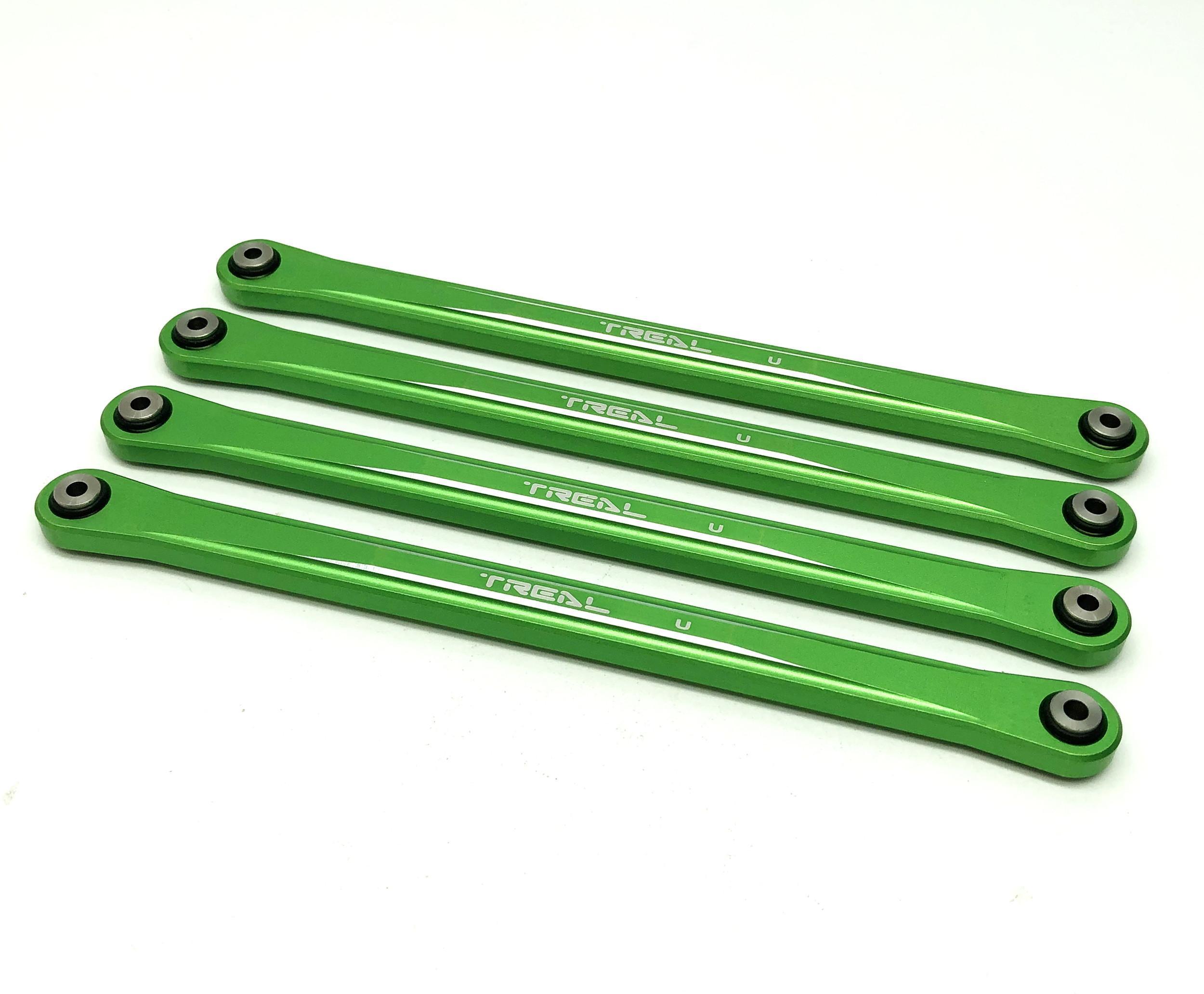 Treal Aluminum 7075 Upper Link Bars (4) pcs Set for Losi LMT (Green) ...