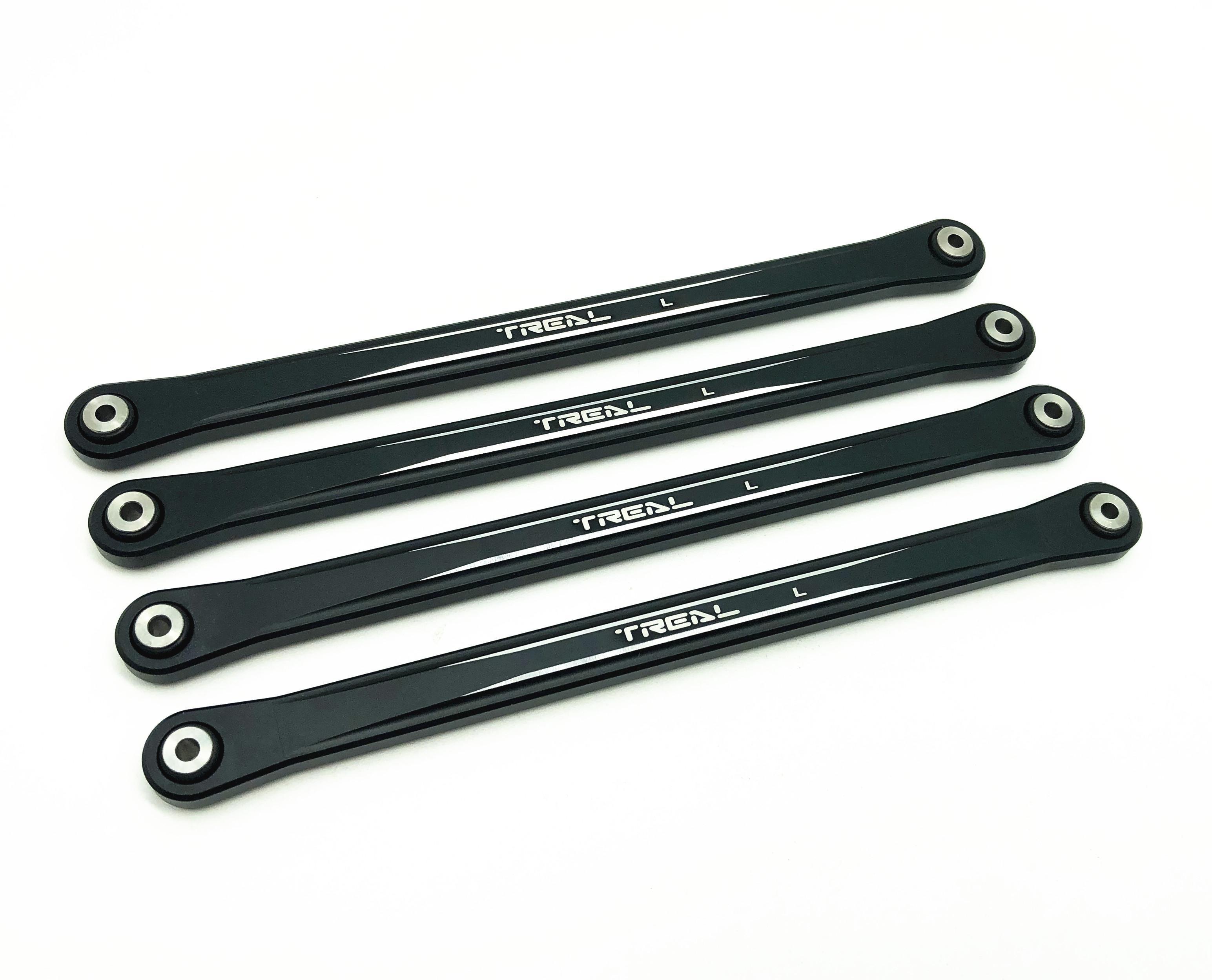 Treal Aluminum 7075 Lower Link Bars (4) Set for Losi LMT (Black)