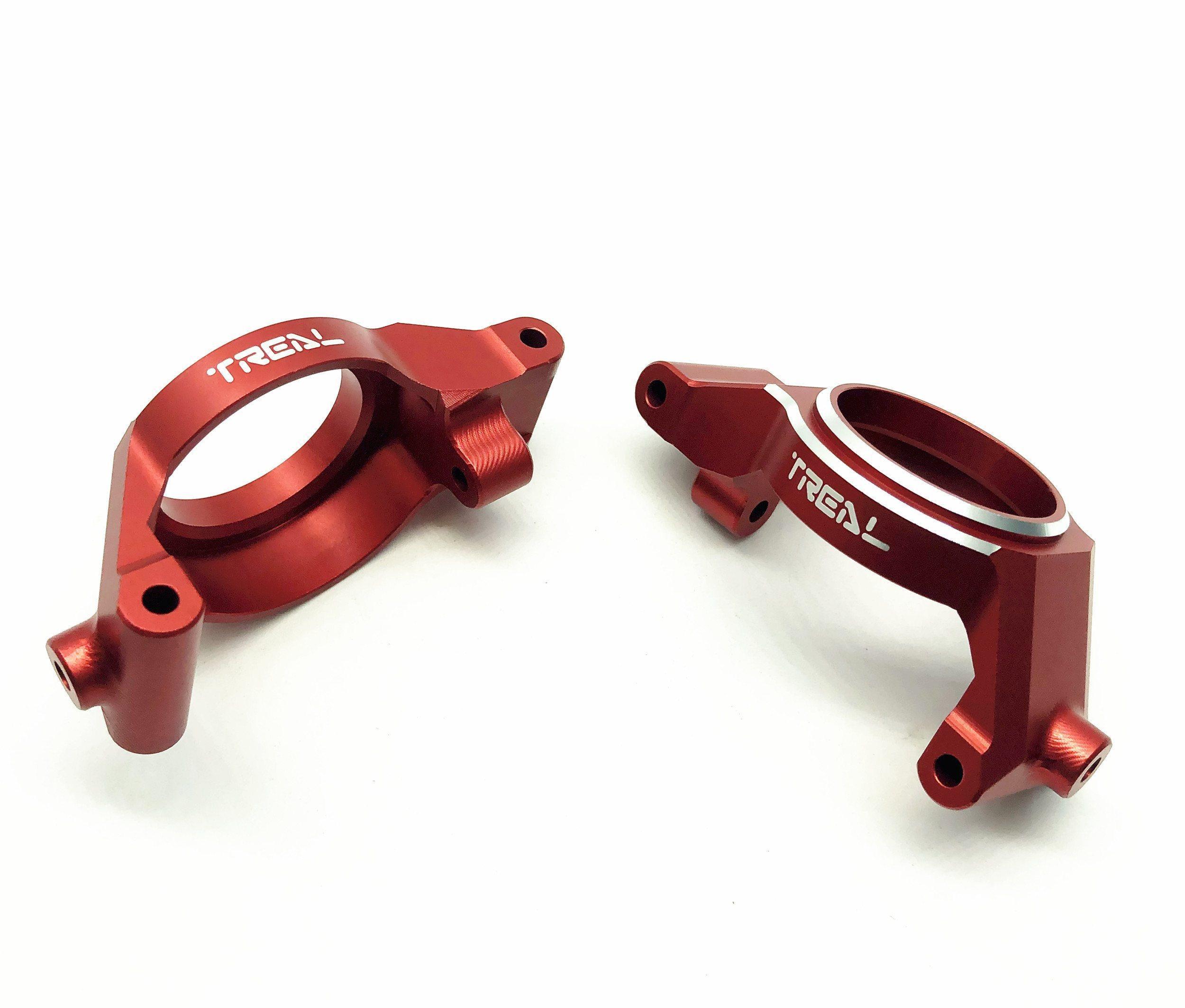 Treal Aluminum 7075 Front C hubs Caster Blocks for Traxxas X-Maxx (Red)