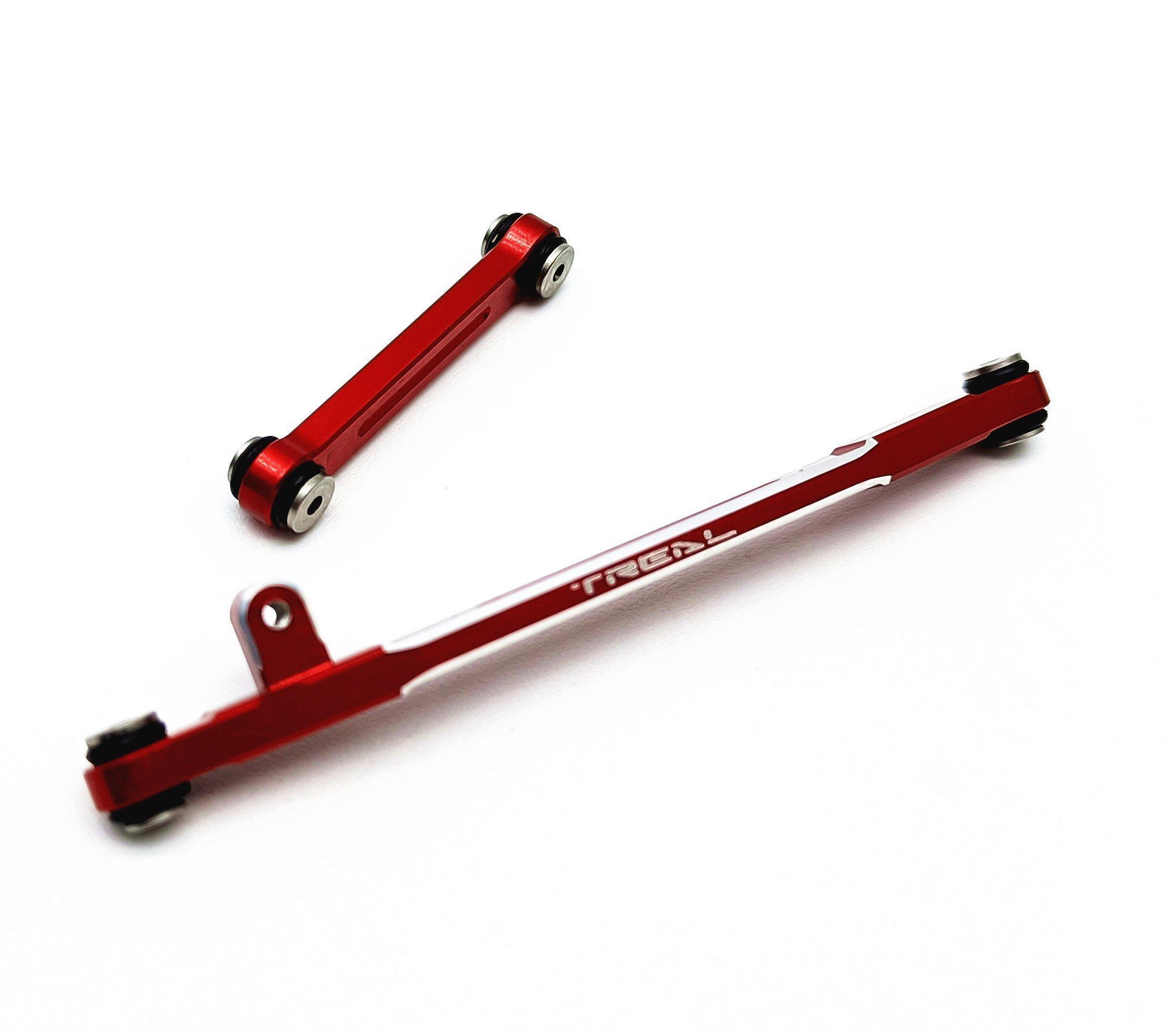 Treal Aluminum 7075 Steering Links Set for Axial SCX24 1/24 Scale-V2 (Red) ...