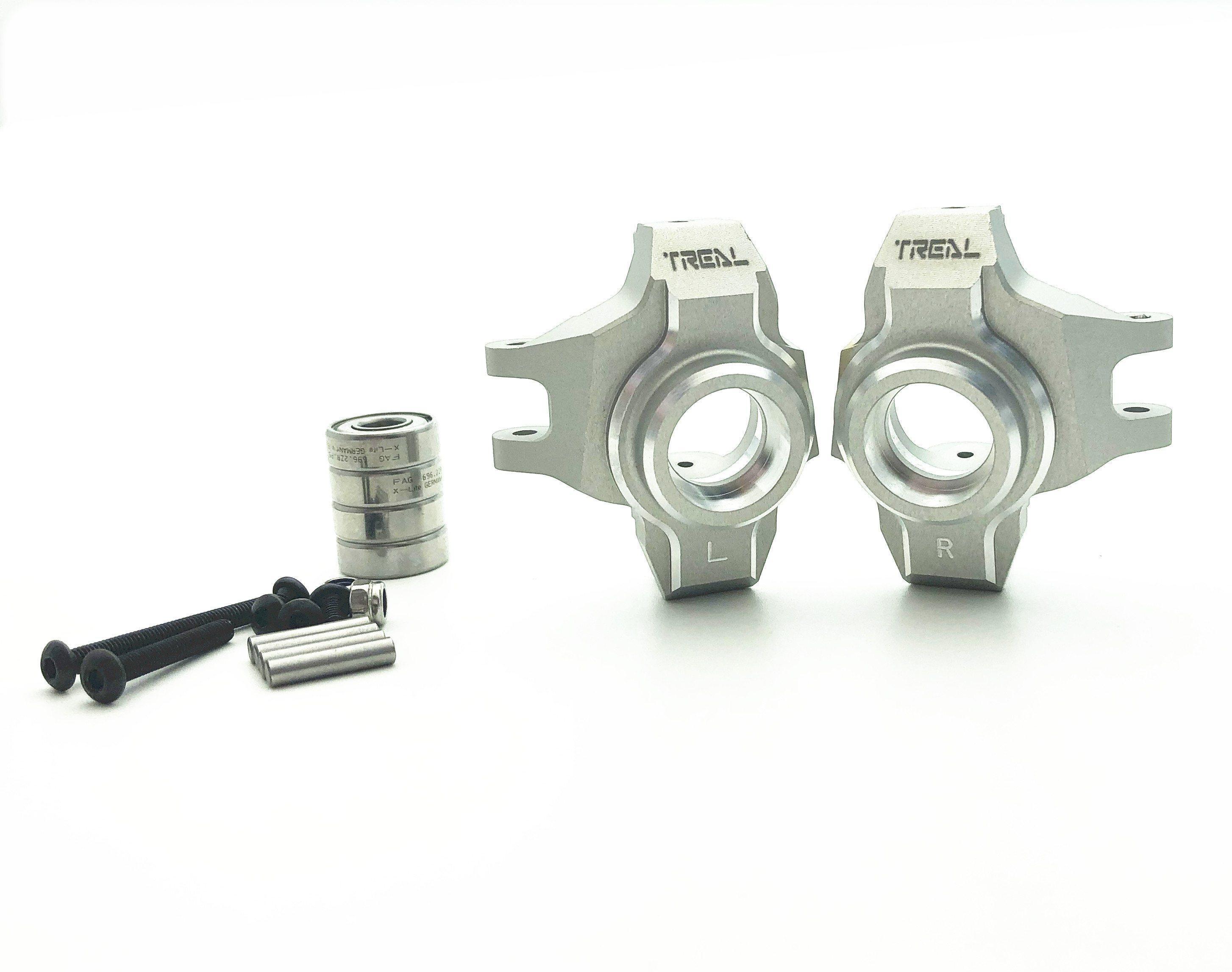 Treal Aluminum 7075 Front Steering Knuckles for Axial RBX10 Ryft (Silver) ...