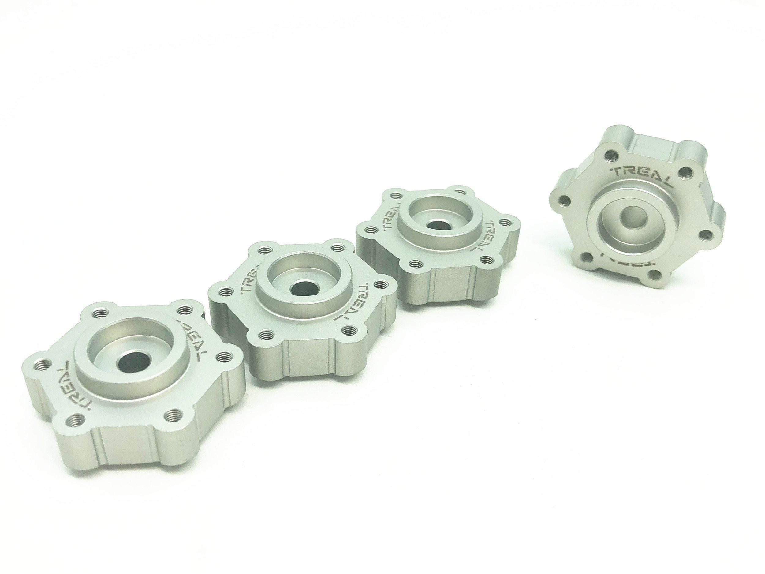 Treal Aluminum Wheel Hub Spacer +0mm (4) pcs for Losi LMT (Silver) ...