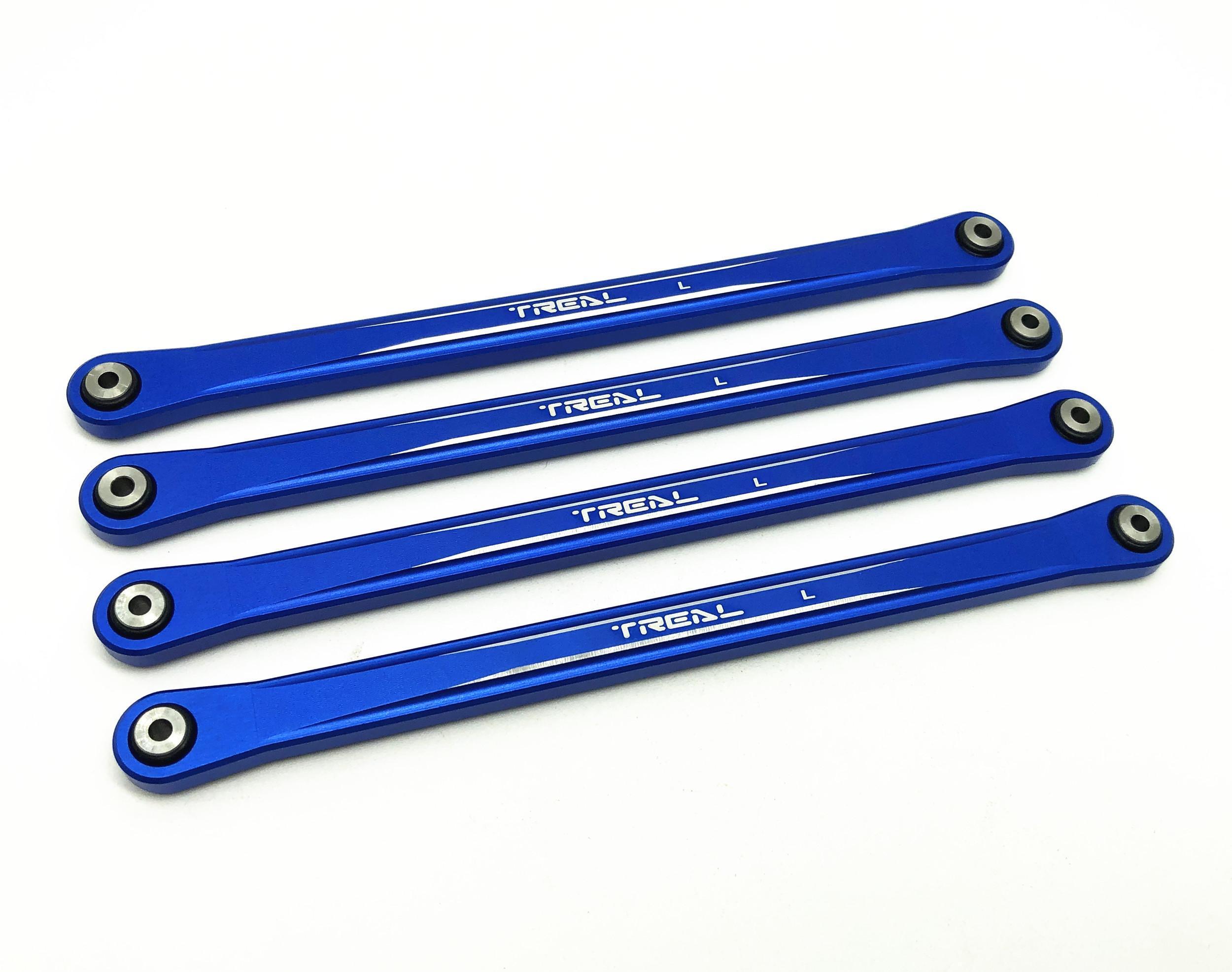Treal Aluminum 7075 Lower Link Bars (4) Set for Losi LMT (Blue)