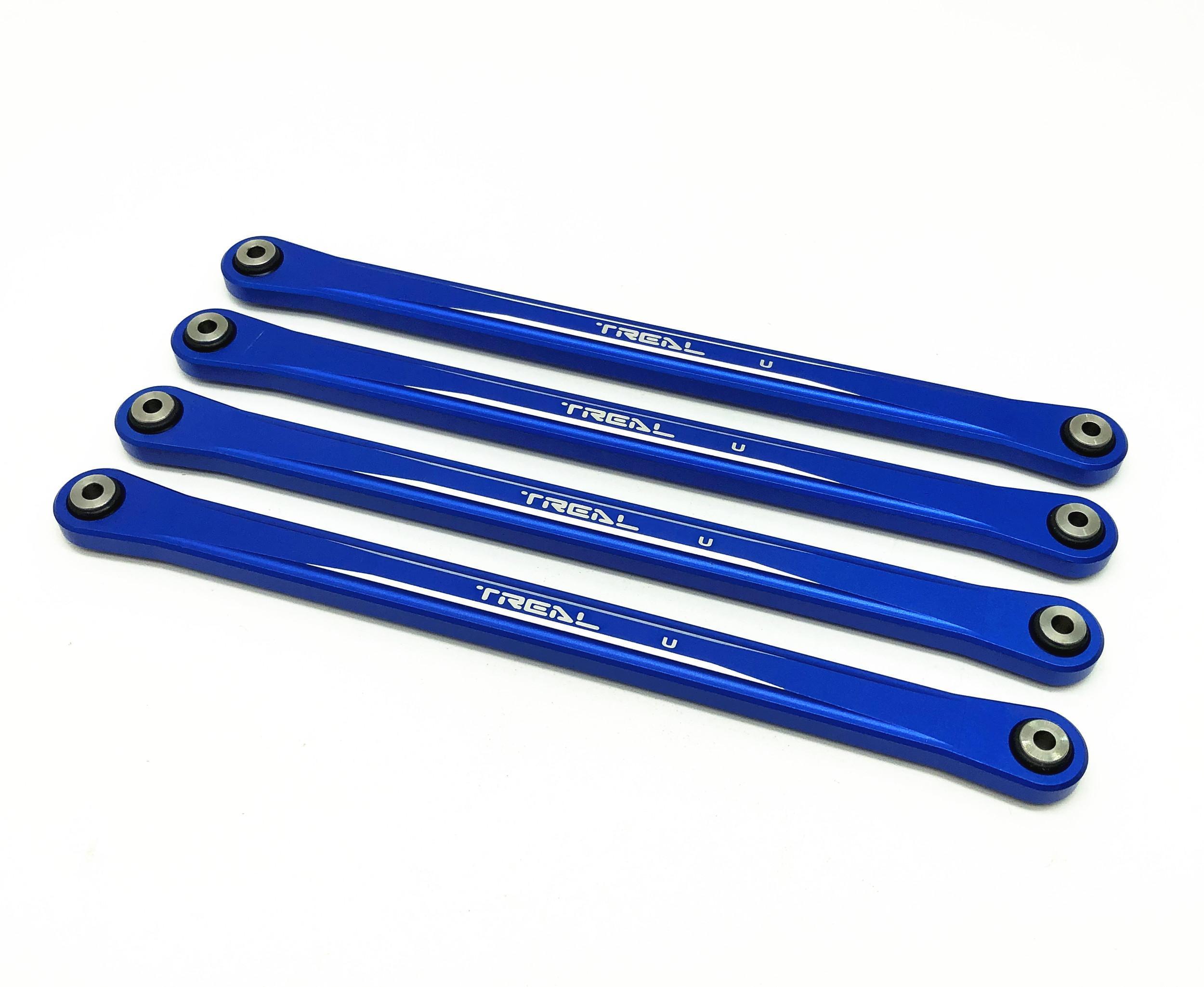 Treal Aluminum 7075 Upper Link Bars (4) pcs Set for Losi LMT (Blue) ...
