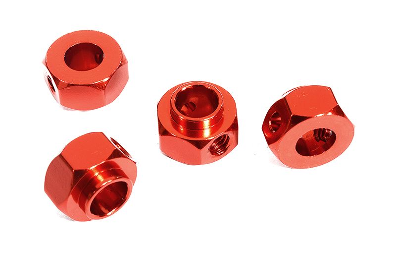 12mm Hex Wheel (4) Hub Alloy 8mm Thick for Traxxas TRX-4 Scale & Trail Crawler C30008RED