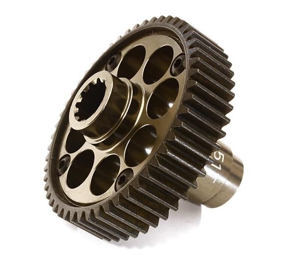 Alloy Machined Metal Transmission Output Gear 51T for Traxxas X-Maxx 4X4 (C27983GREY)