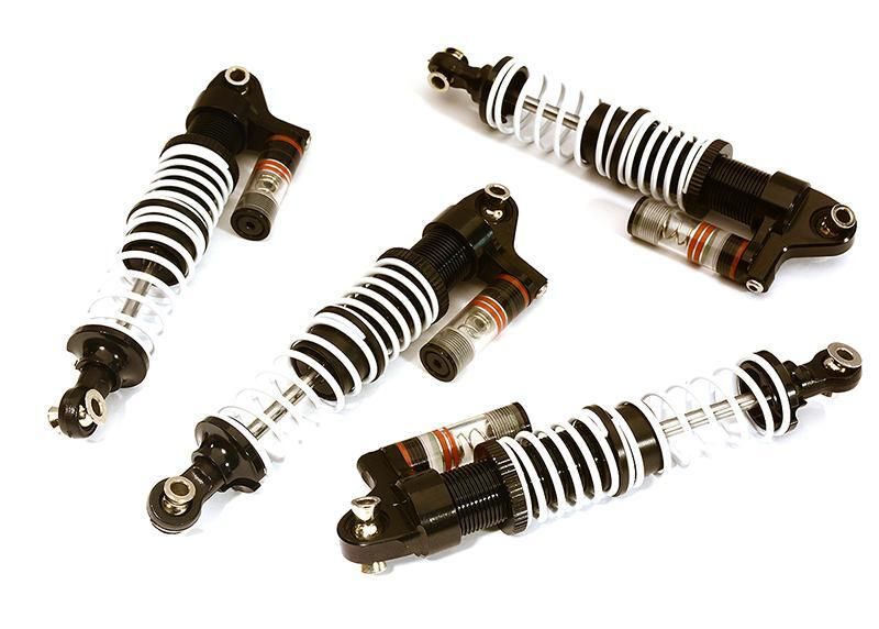 Adjustable Rebound Piggyback Shock (4) for Traxxas TRX-4 Scale & Trail Crawler C28580BLACK