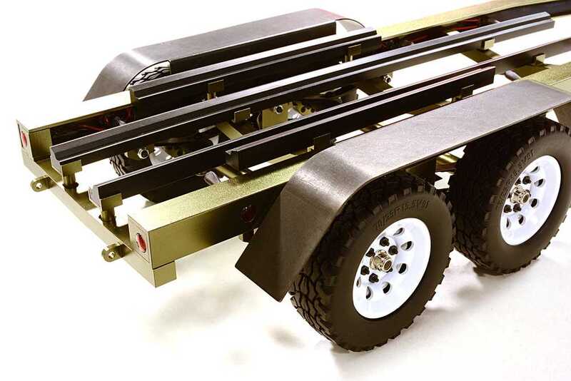 Machined Alloy Dual Axle Boat Trailer Kit for 1/10 Scale RC 670x190x160mm C27640GUN