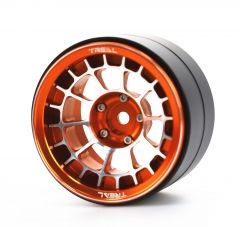Treal Aluminium 2.2 Beadlock Wheels Rims(2) pcs Fit RC Crawler Mud Truck 2.2 Tires (Orange) ...