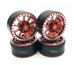 Treal 1.9 inch Beadlock Wheel Rims-V2-Red