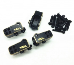 Treal Brass Front and Rear Lower Shock Suspension Link Mounts 4p for Element Enduro RC - Black