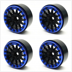 Treal 1.9 beadlock wheels (4P-Set) Alloy Crawler Wheels for 1:10 RC Scale Truck -Type D - Black Blue