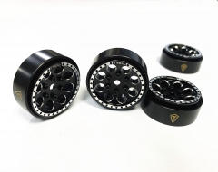 Treal SCX24 Beadlock Wheels with Brass Rings 22g (Black)