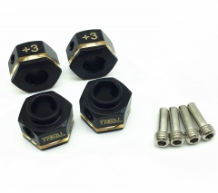 Treal TRX-4 Brass (Widen) Wheel Hubs Hex Pins +3mm -Black
