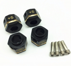 Treal TRX-4 Brass (Widen) Wheel Hubs Hex Pins +5mm -Black
