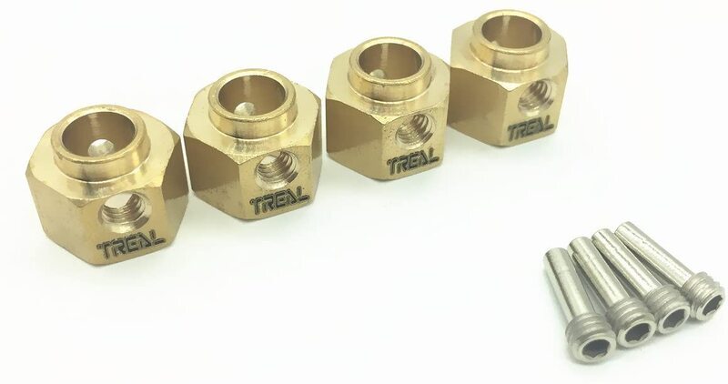 Treal TRX-4 Brass (Widen) Wheel Hubs Hex Pins - +0mm-Gold