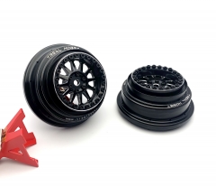 Treal UDR Wheels (2) Aluminum Beadlock Wheels -A Type for Traxxas UDR Stock Tires (Black+Black)
