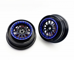 Treal UDR Wheels (2) Aluminum Beadlock Wheels -B Type for Traxxas UDR Fitting Hyrax Tires (Black+Blue)