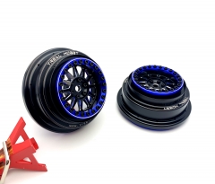 Treal UDR Wheels (2) Aluminum Beadlock Wheels -A Type for Traxxas UDR Stock Tires (Black+Blue)