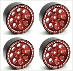 Treal RC Wheels 4pcs 1.9 Inch Beadlock RC Rims Set for 1:10 RC Crawler Compatible with Axial SCX10 SCX10 II 90046 SCX10 III AXI03007 TRX4 D90 12mm Hex (Red) ...