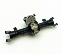Treal SCX24 Aluminum 7075 Front Axle with Brass Diff Cover-Black