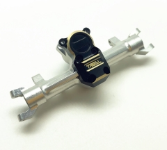 Treal SCX24 Front Axle Housing Aluminum 7075 with Brass Diff Cover - Silver