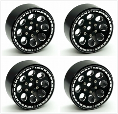 Treal RC Wheels 4pcs 1.9 Inch Beadlock RC Rims Set for 1:10 RC Crawler Compatible with Axial SCX10 SCX10 II 90046 SCX10 III AXI03007 TRX4 D90 12mm Hex (Black) ...