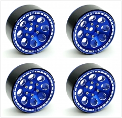 Treal RC Wheels 4pcs 1.9 Inch Beadlock RC Rims Set for 1:10 RC Crawler Compatible with Axial SCX10 SCX10 II 90046 SCX10 III AXI03007 TRX4 D90 12mm Hex (Blue) ...