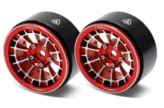TREAL 1.9 Wheels Beadlock Wheel Rims(2) for 1:10 RC Crawler Trucks Type A RED