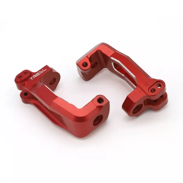 TREAL Alu 7075 Front C Hubs Carriers Caster Blocks (L&R) for Traxxas Sledge Red