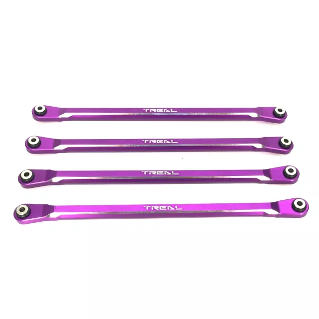 TREAL SCX6 Lower Links Set (4) Aluminum 7075 Rod Links Replacements for Axial SCX6 - Purple
