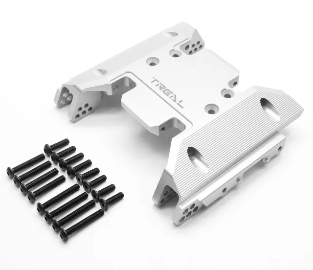 TREAL SCX6 Center Skid Plate Alu 7075 CNC Billet Machined for Axial SCX6 Upgrades Parts - Silver