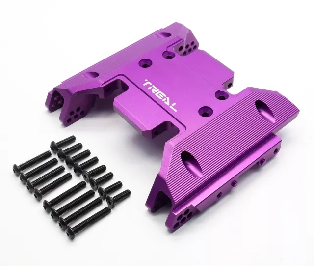 TREAL SCX6 Center Skid Plate Alu 7075 CNC Billet Machined for Axial SCX6 Upgrades Parts - Purple