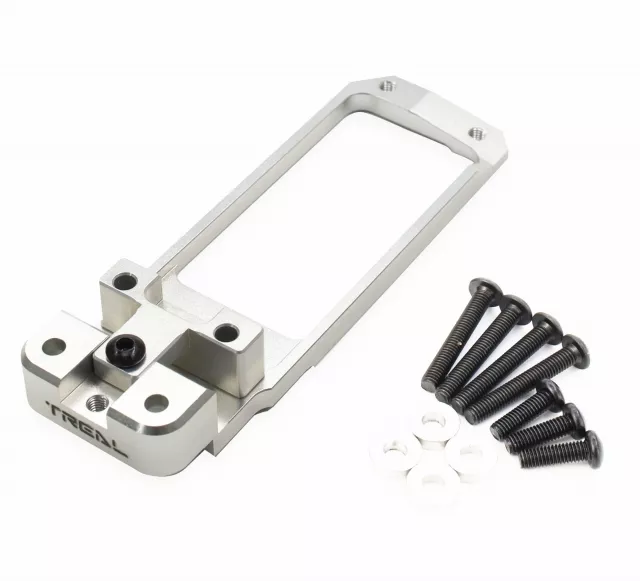 TREAL SCX6 Servo Mount Aluminum 7075 CNC Machined, Adjustable Size for Bigger Servo Full-Support Servo Bracket Compatible with Axial SCX6 - Silver