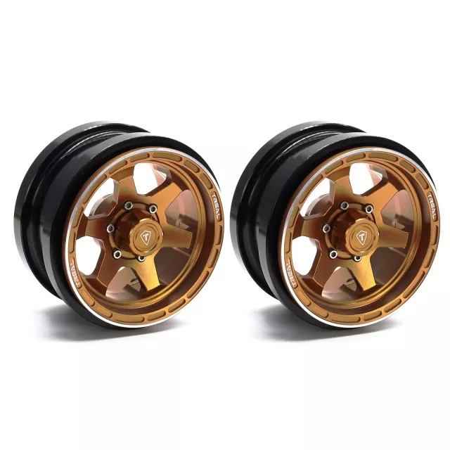 TREAL SCX6 Wheels 2.9'' Beadlock Wheels (2) CNC Machined for Axial SCX6 - Type A - Bronze