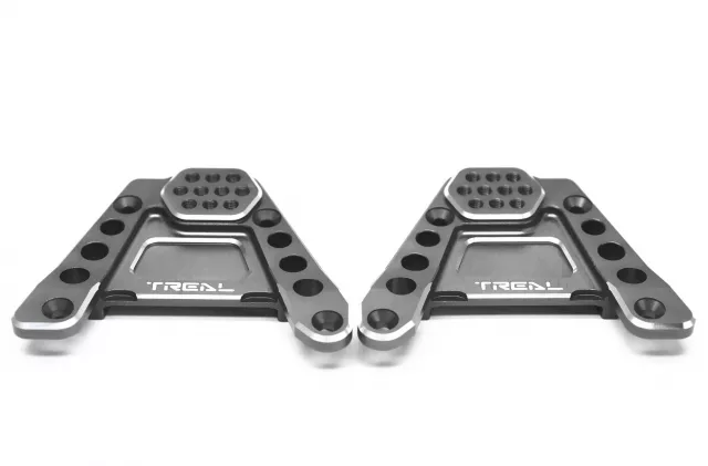TREAL CNC Aluminum 7075 Rear Shock Towers for SCX6, Left/Right (2) pcs Hoops Bracket Mount Upgrades for 1/6 Axial SCX6 - Titanium