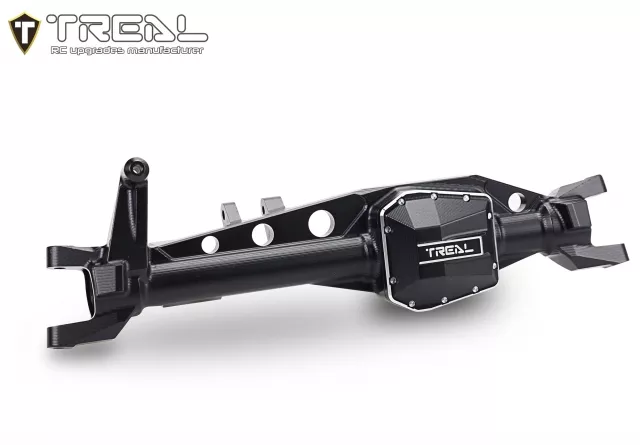 TREAL SCX6 Front Axle Housing One Piece CNC Billet Machined Aluminum 7075 for Axial SCX6 Upgrades AR90 Front Axle - Black