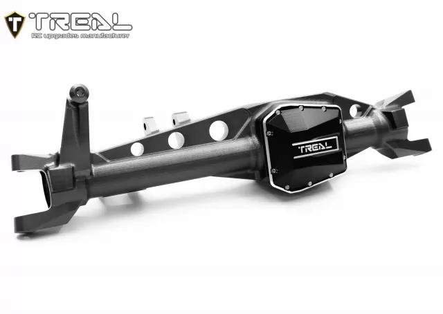 TREAL SCX6 Front Axle Housing One Piece CNC Billet Machined Aluminum 7075 for Axial SCX6 Upgrades AR90 Front Axle - Titanium
