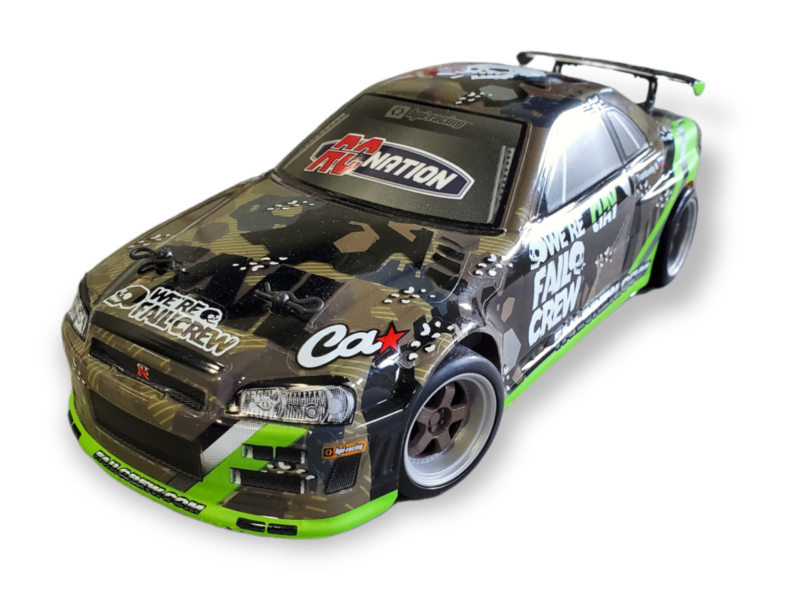 Micro RS4 Drift Fail Crew Nissan Skyline R34 GT-R RTR 1/18 Scale Drift Car  - HPI Racing 