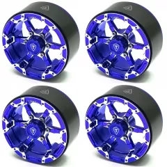 TREAL 1.9 Beadlock Wheels 1.9 inch Wheels (4P) CNC Machined for 1:10 RC Crawlers Axial SCX10 III TRX4 Redcat Gen8 - Blue