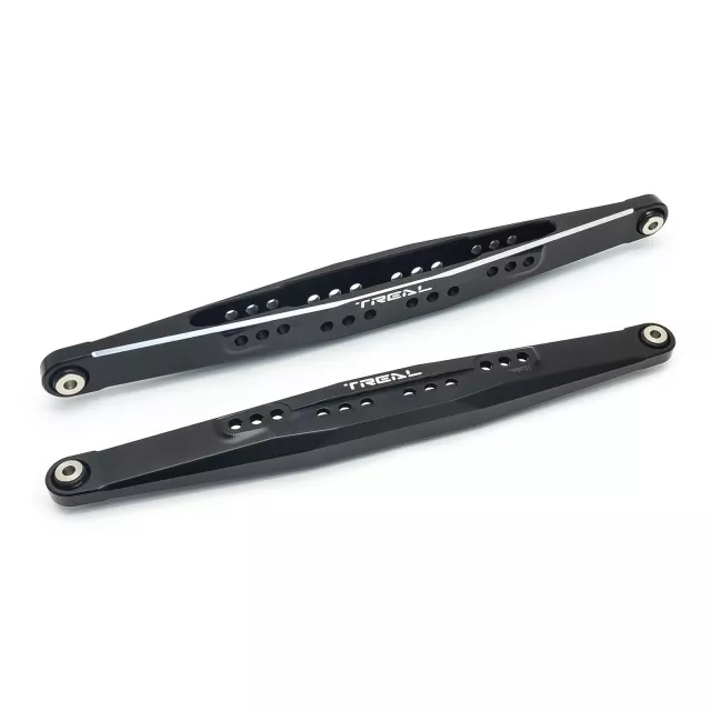TREAL Aluminum 7075 Rear Lower Links Trailing Arms for 1/10 Losi Hammer Rey U4 - Black