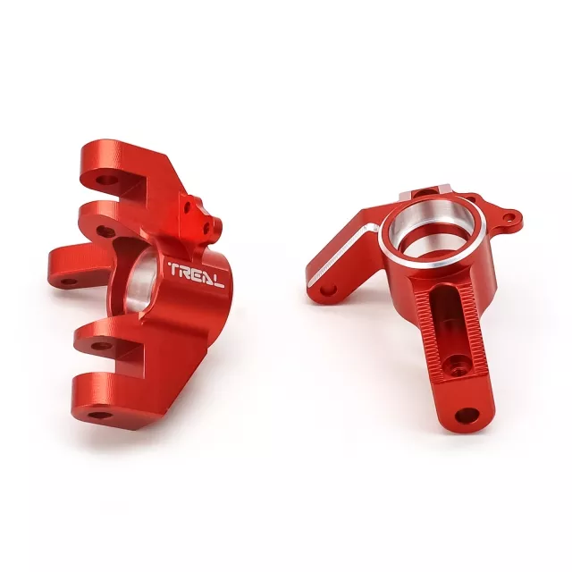 TREAL Alu# 7075 Front Steering Knuckles (Left&Right) for 1/10 Losi HAMMER REY U4 - Red