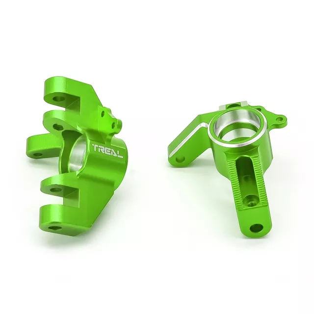 TREAL Alu# 7075 Front Steering Knuckles (Left&Right) for 1/10 Losi HAMMER REY U4 - Green