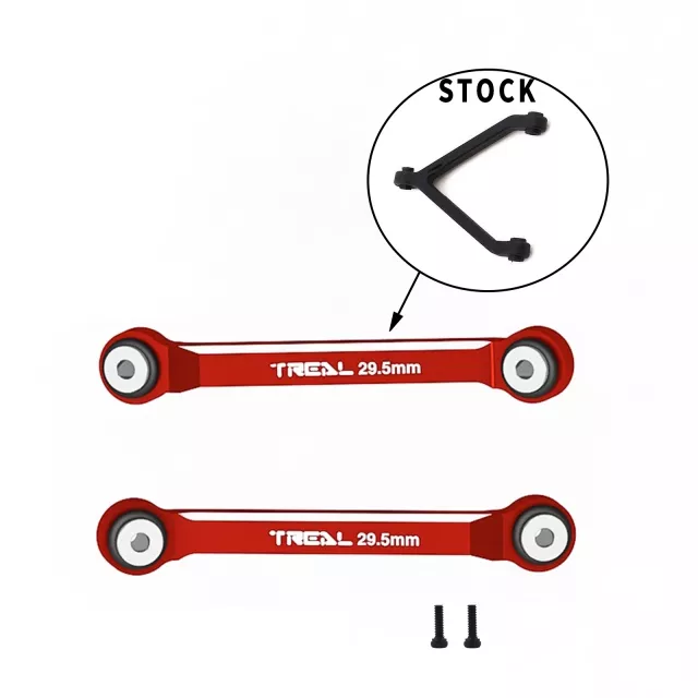 TREAL SCX24 Upper 2 links （4 Links Conversion）29.5mm Alu#7075 for Axial SCX24 Deadbolt Betty 1/24 Scale Trucks - Red