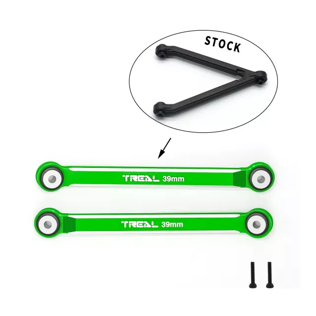TREAL SCX24 Upper 2 links （4 Links Conversion）39mm Alu#7075 for Axial SCX24 C10 Bronco Gladiator 1/24 Scale Trucks - Green