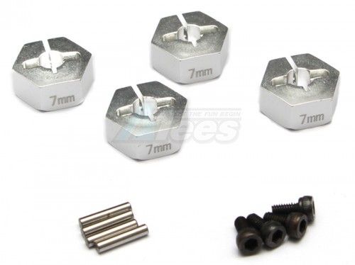 GPM Racing Aluminum Hex Adapter (14mmx7mm) for Axial Wraith – Silver