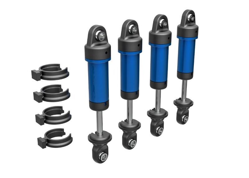 Traxxas Shocks, GTM, Aluminum (Blue-Anodized)